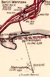 Ausschnitt Betriebsstreckenplan des Reichsbahndirektionsbezirks Berlin 1966